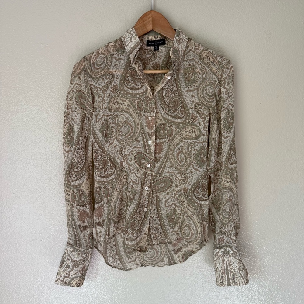 Audrey Talbott VTG Silk Button Down Shirt